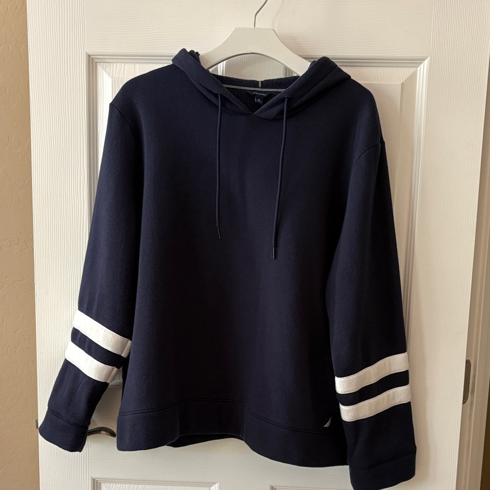 NAUTICA Navy with White Stripes Hoodie